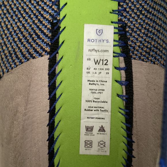 ROTHY'S Sapphire Camel Houndstooth Loafer Flat Slip On Round Toe Brown Blue 12 - Picture 9 of 10